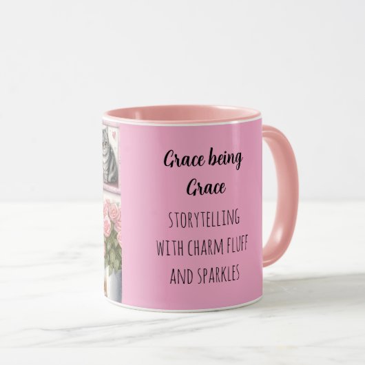 Grace the Robot - Sparkle and Syntax at Her Desk マグカップ (正面右)