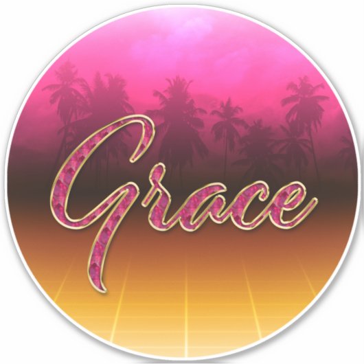 Grace Vorname Name golden pink Aufkleber Sticker シール (正面)