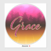 Grace Vorname Name golden pink Aufkleber Sticker シール (シート)