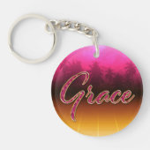 Grace Vorname Name golden pink Schlüsselanhänger キーホルダー (正面)