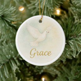 “Grace” Watercolor Christmas Ornament セラミックオーナメント