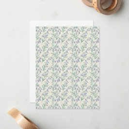 Graceful 1940s Vintage Bluebell & Muted Teal ノートカード