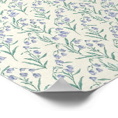 Graceful 1940s Vintage Bluebell & Muted Teal ポスター (角)