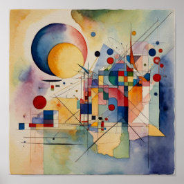 Graceful Artistic Abstract Art Water Color Poster ポスター