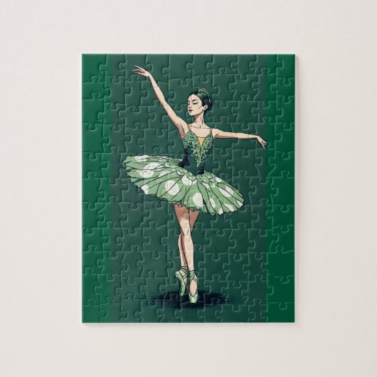 Graceful Ballerina Puzzle – Elegant Dancer on Gree ジグソーパズル (縦)
