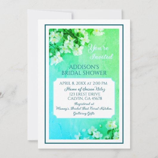 Graceful Beauty! Custom Bridal Shower Invitation サンキューカード (正面)