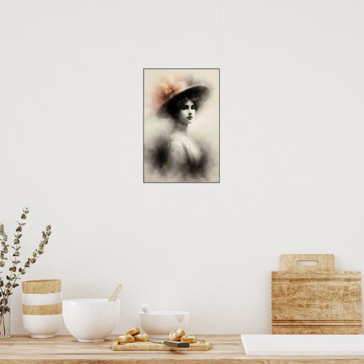 Graceful Beauty In Vintage Mist ポスター (キッチン)