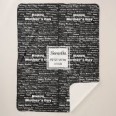 Graceful Black Script Mother’s Day Personalized シェルパブランケット (正面)