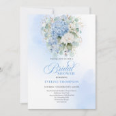 Graceful Blue Hydrangea Bridal Shower Invitation 招待状 (正面)