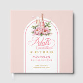 Graceful blush and gold petals prosecco sign book ゲストブック (正面)