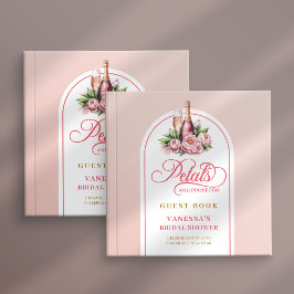 Graceful blush gold petals prosecco shower book ゲストブック