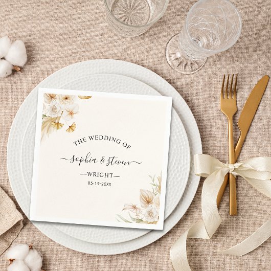 Graceful Boho Wedding with Earthy Yellow and Beige スタンダードカクテルナプキン