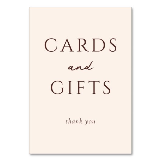 Graceful Brown Typography Thank You テーブルナンバー (正面)