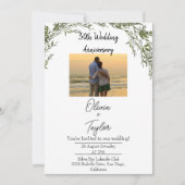 Graceful Classic Greenery Wedding Anniversary  招待状 (正面)