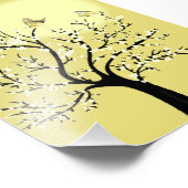 Graceful dreamy sunlit tree with butterflies フォトプリント (角)