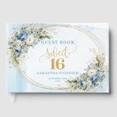 Graceful Dusty Blue Greenery Sweet Sixteen Guest   ゲストブック (正面)