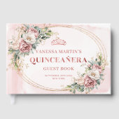 Graceful Dusty Pink Floral Greenery Quince Guest  ゲストブック (正面)