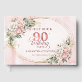 Graceful Dusty Pink Gold Greenery 90th Birthday   ゲストブック (正面)