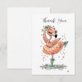 Graceful Flamingo Ballerina in Bloom サンキューカード (正面/裏面)