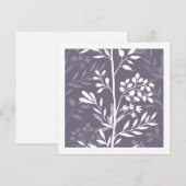 Graceful Floral Silhouette Lavender Purple Minimal ノートカード (正面/裏面)
