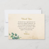 Graceful Foliage Orthodox Christian Baptism        サンキューカード (正面)