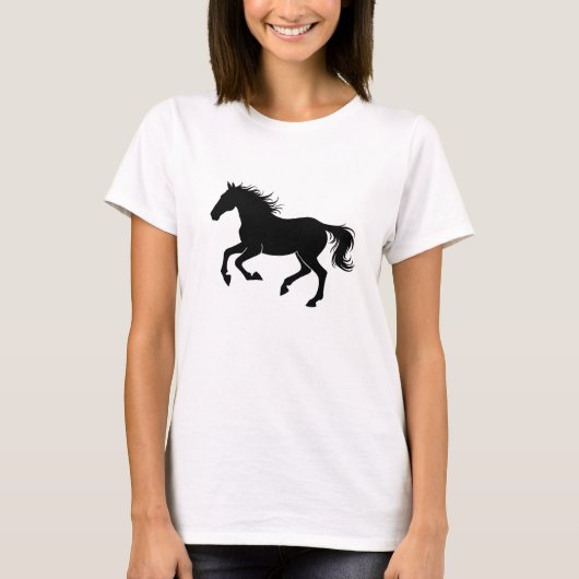 Graceful Horse Silhouette in Motion Tシャツ (正面)
