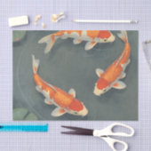 Graceful Koi Fish Pond Serenity Design 薄葉紙 (クラフト)