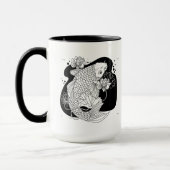 Graceful Koi & Lotus Mug – Zen Minimalist Art マグカップ (左)