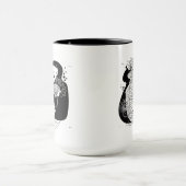 Graceful Koi & Lotus Mug – Zen Minimalist Art マグカップ (中央)