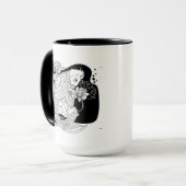 Graceful Koi & Lotus Mug – Zen Minimalist Art マグカップ (正面左)