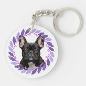 Graceful Lavender French Bulldog | Personalized キーホルダー (裏面)