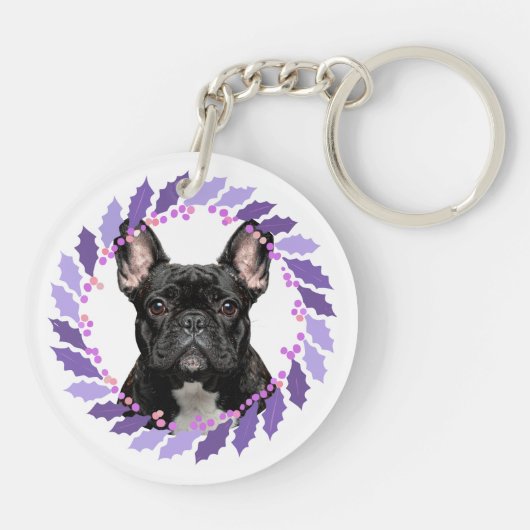 Graceful Lavender French Bulldog | Personalized キーホルダー (裏面)