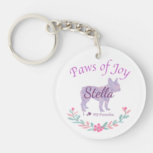 Graceful Lavender French Bulldog | Personalized キーホルダー (正面)