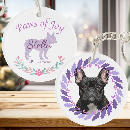 Graceful Lavender French Bulldog | Personalized キーホルダー
