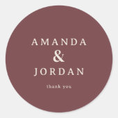 Graceful Maroon Calligraphy Design ラウンドシール (正面)