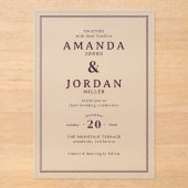 Graceful Maroon Calligraphy Template アクリル招待状 (正面)