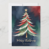 Graceful Modern Colorful Abstract Christmas Tree シーズンカード (正面)