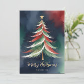 Graceful Modern Colorful Abstract Christmas Tree シーズンカード (スタンド正面)
