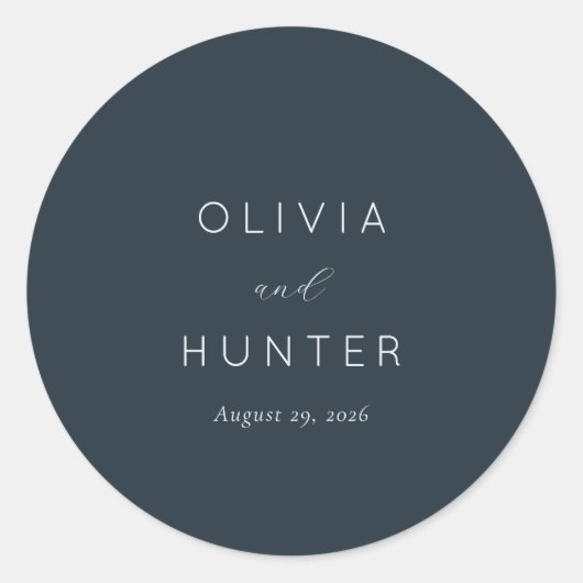 Graceful Navy Calligraphy ラウンドシール (正面)