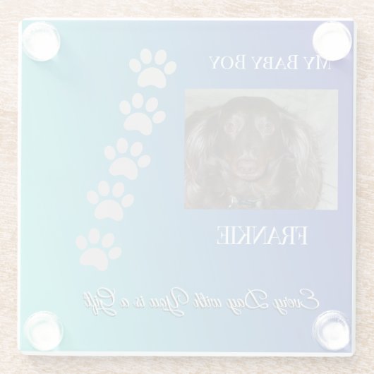 Graceful Pawprints Keepsake ガラスコースター (裏面)