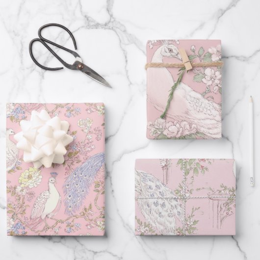 Graceful Peacock ornament ラッピングペーパーシート (正面)