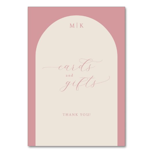 Graceful Pink Calligraphy Thank You テーブルナンバー (正面)