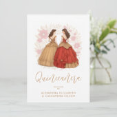 Graceful Romantic Spanish Quinceañera Twins  招待状 (スタンド正面)