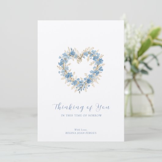 Graceful Soft Blue Tones Floral Heart Sympathy (スタンド正面)