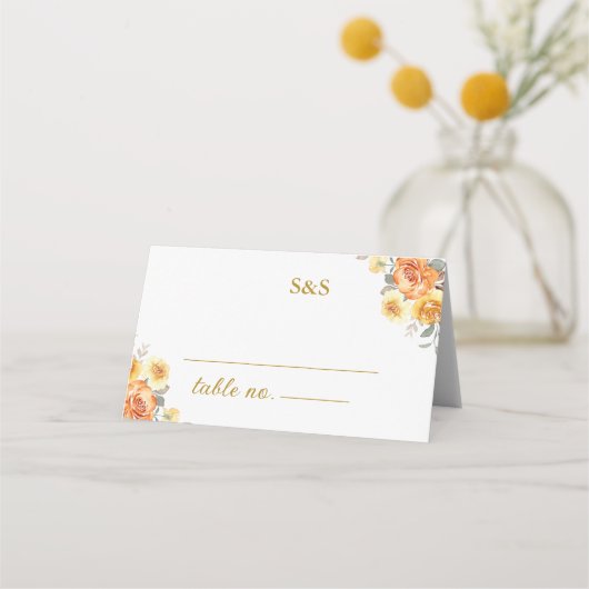 Graceful spring wedding adorned with orange flower プレイスカード (裏面)