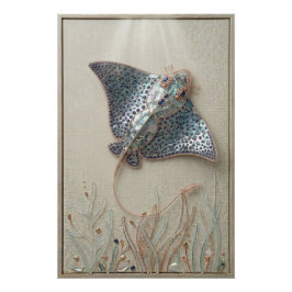 Graceful Stingray Ocean Wall Art ポスター