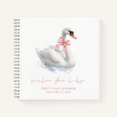 Graceful Swan Baby Shower Guest Book ノートブック (正面)