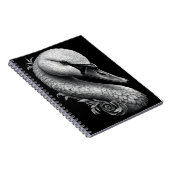 "Graceful Swan" Black White Art Spiral Notebook ノートブック (右側)