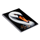 "Graceful Swan" Floral Art Spiral Notebook ノートブック (右側)