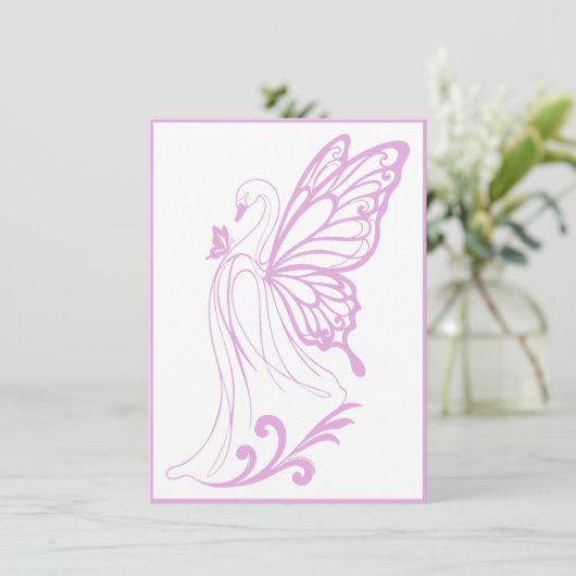 Graceful swan with butterfly wings 招待状 (スタンド正面)